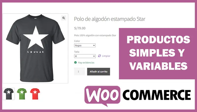 WooCommerce crear producto simple y variable