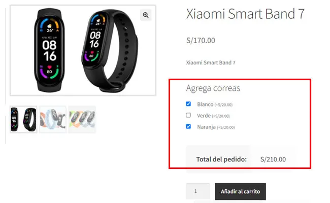 Yith WooCommerce addons complementos de productos