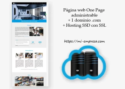 Paquete Página-web One Page administrable + Dominio y Hosting